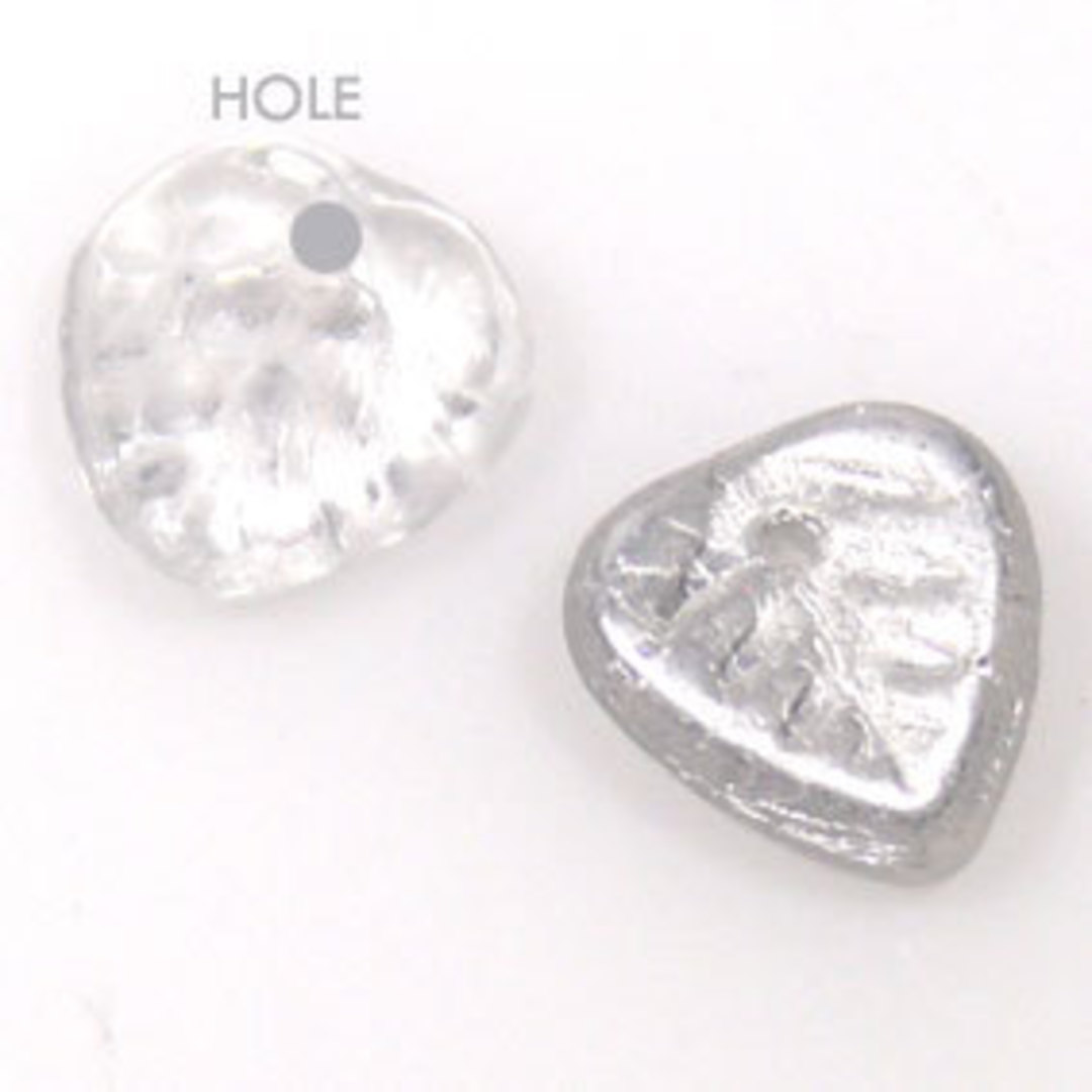 Glass Heart Leaf, 9mm - Silvery grey image 0
