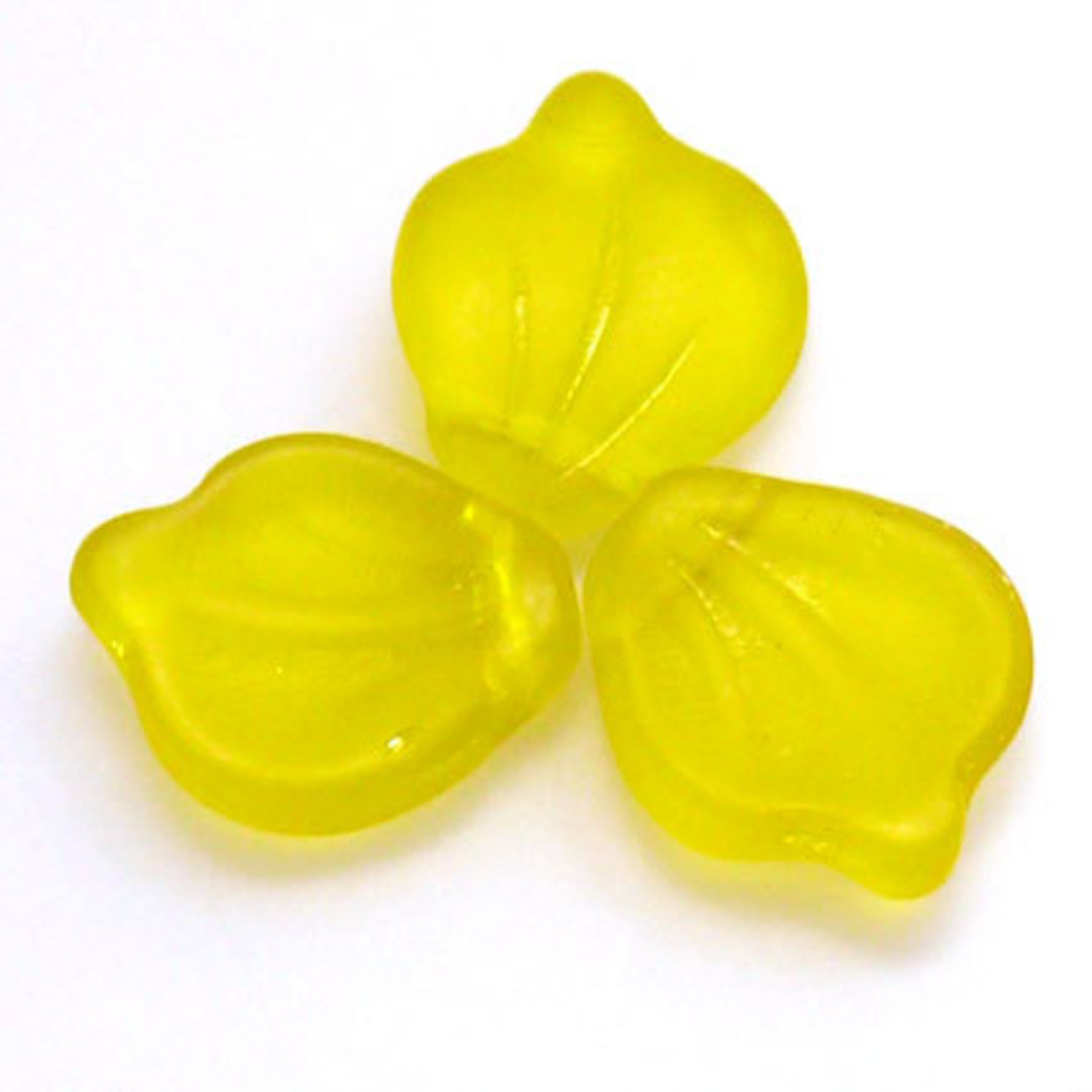 Fat Curved Leaf, 12mm x 15mm - Matte Yellow image 0