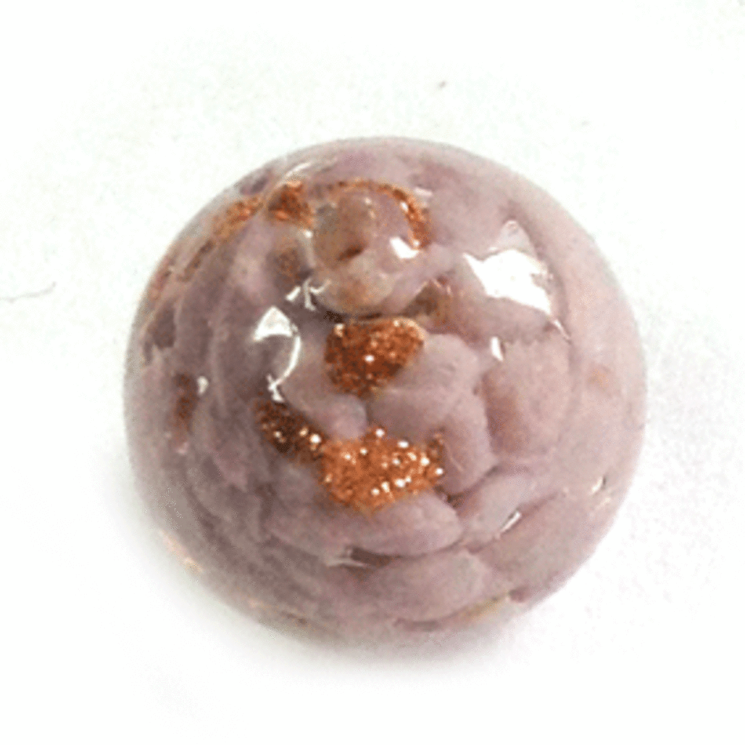 Chinese Lampwork Ball (13mm): Cear/light amethyst with gold markings image 0