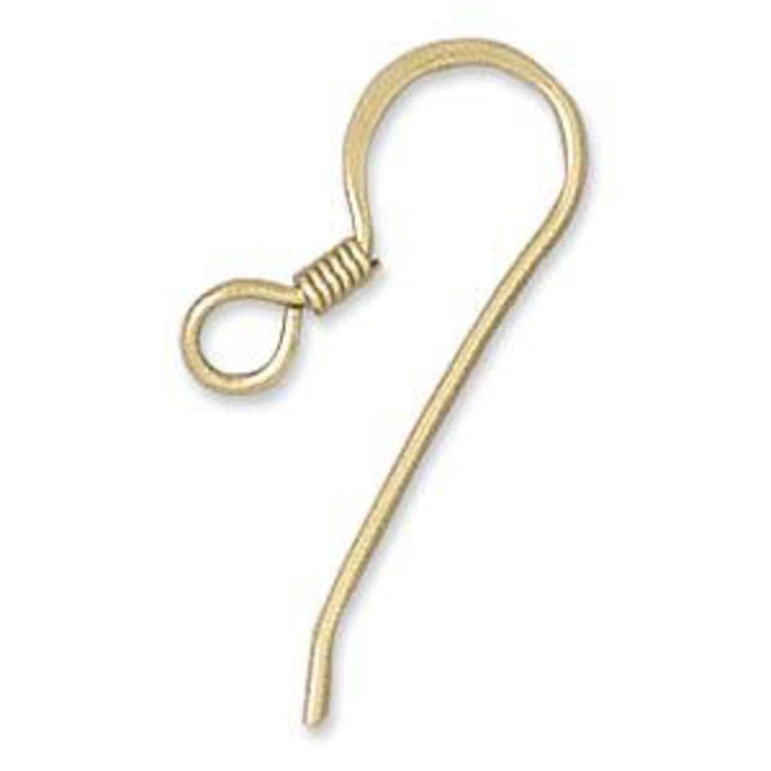 18.3mm Goldfill Earring Hook: flat with spring detail image 0