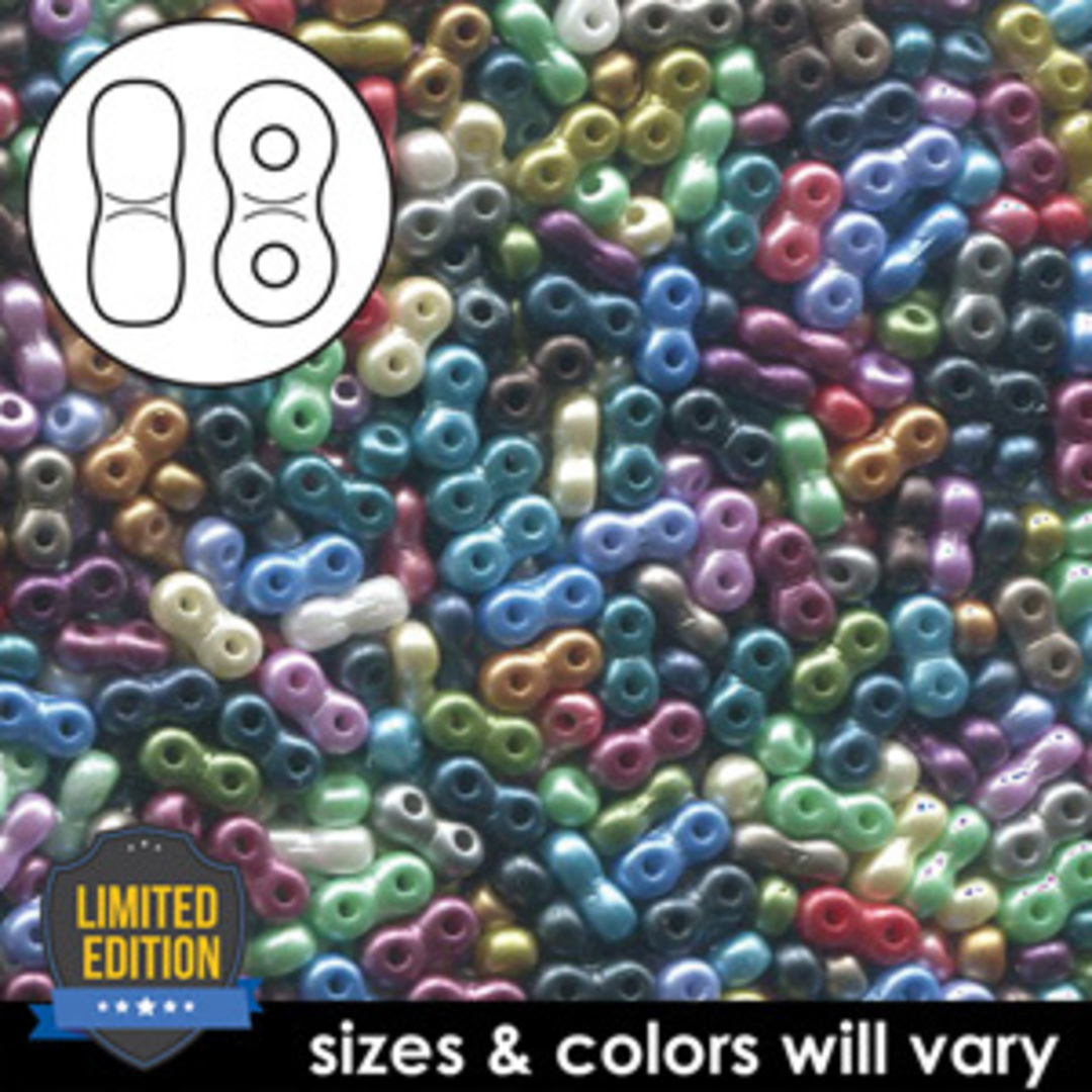 2 hole Infinity Bead, 3x6mm: Pastel Mix image 0