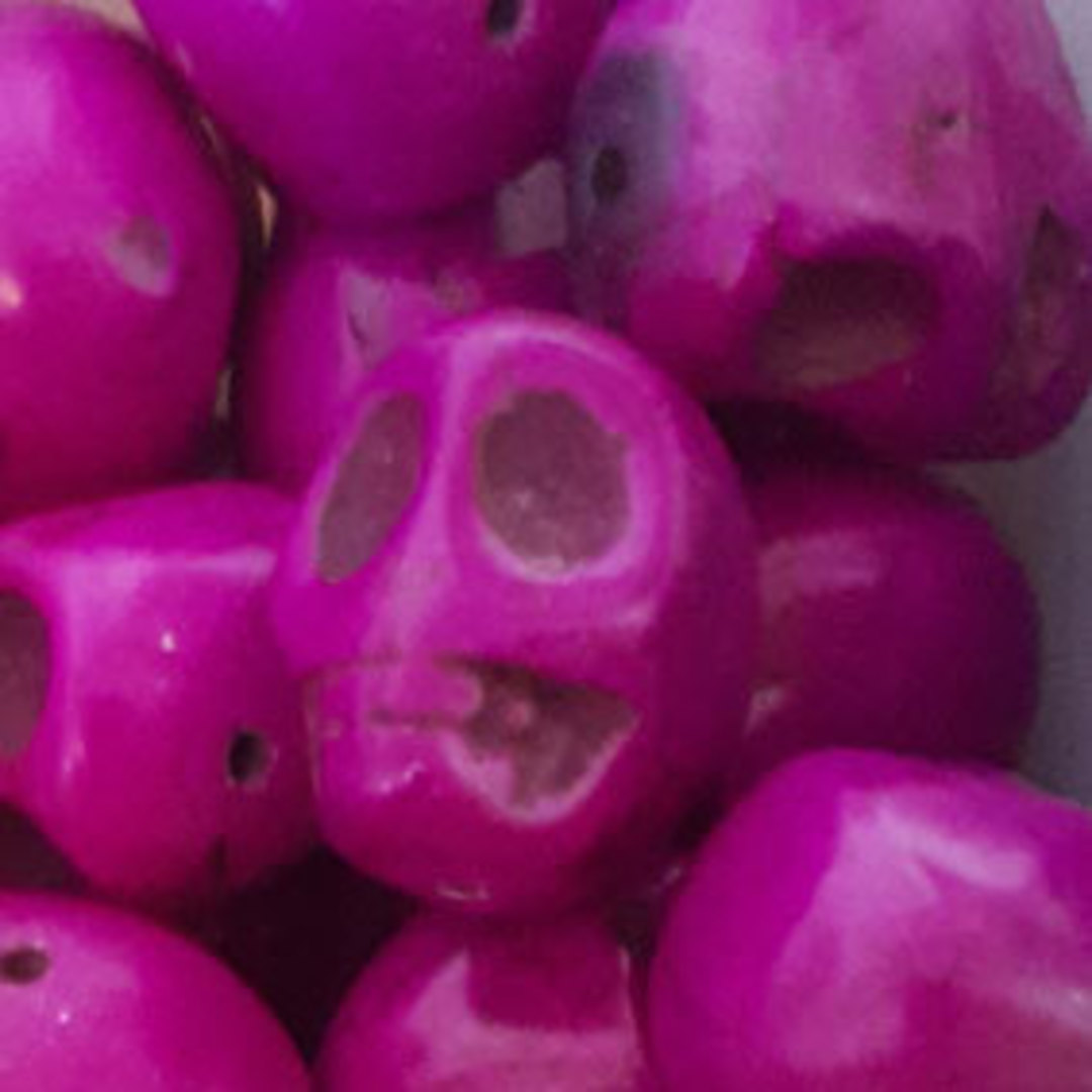 Howlite Skull: Large - Bright Purple image 0