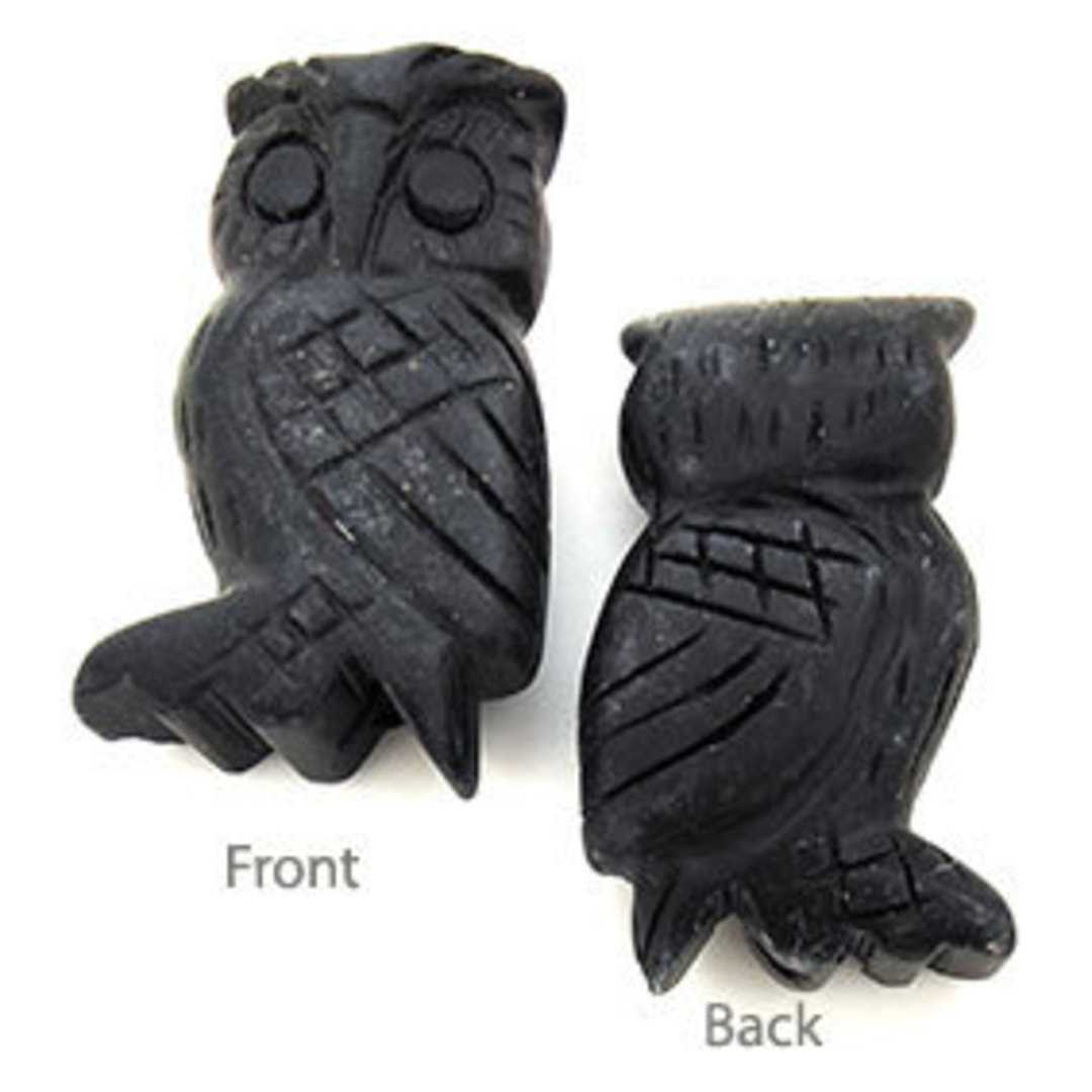 Carved Stone Owl (16 x 38mm) image 0