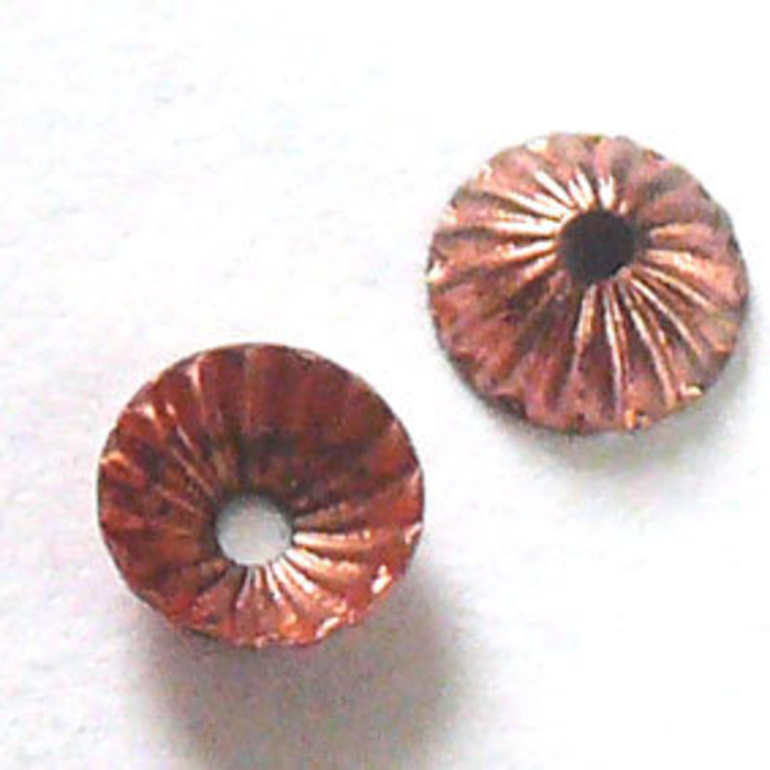Copper Bead Cap, 5mm, fluted image 0