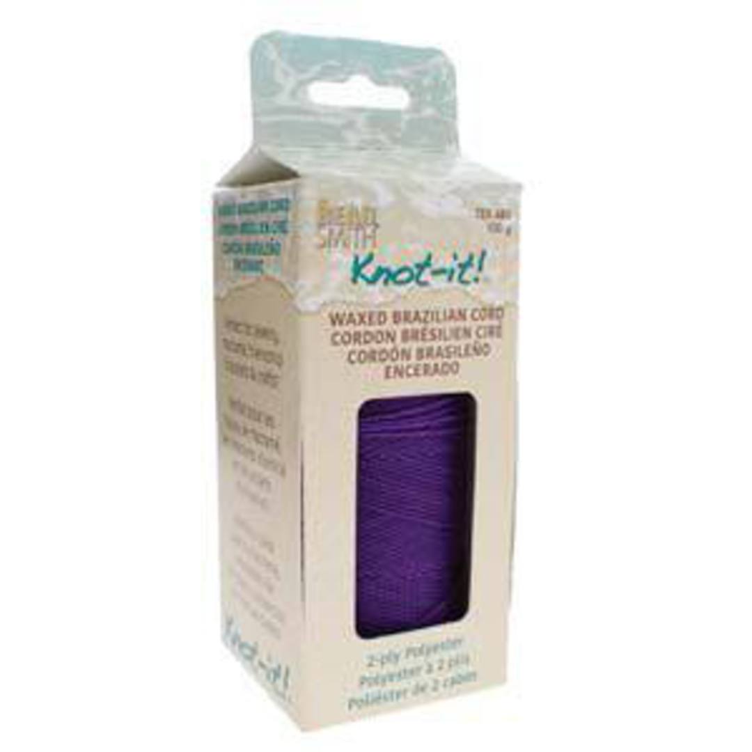 0.8mm Knot-It Brazilian Waxed Polyester Cord: Neon Purple image 2