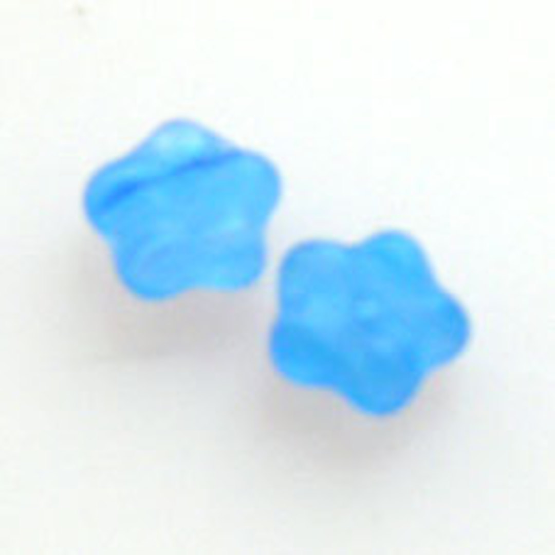 Flat Flower, 6mm - Blue/Clear matte multi image 0