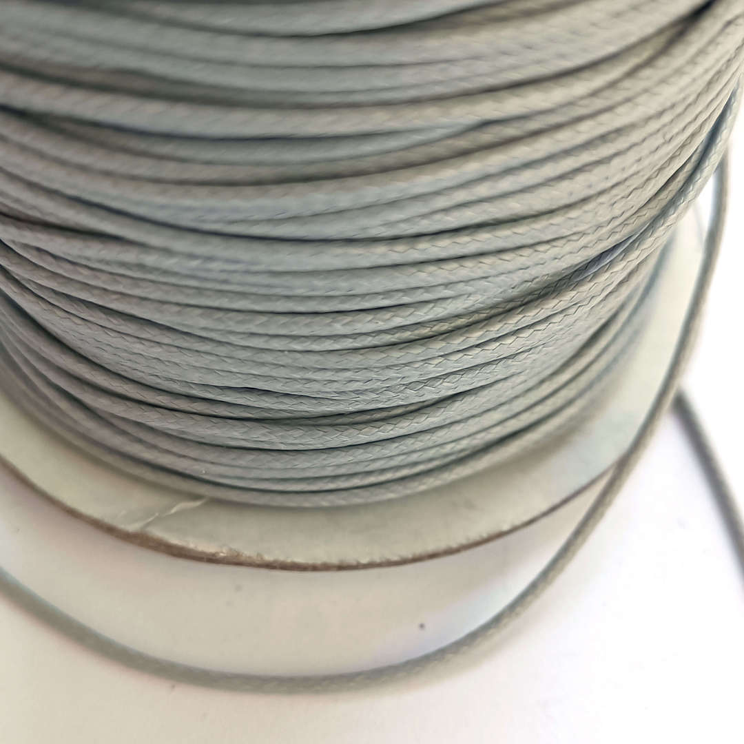 1mm round polished cotton cord - Light Grey image 0
