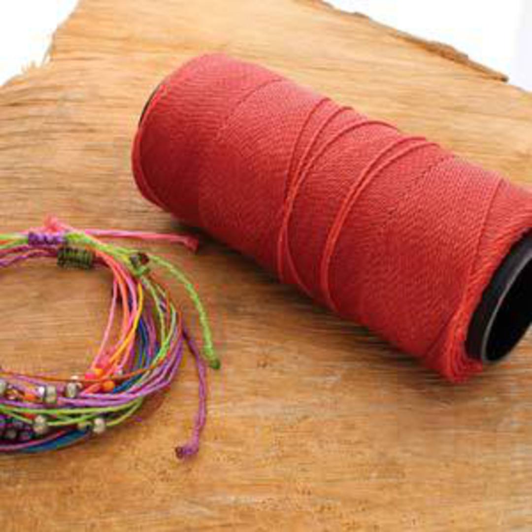 0.8mm Knot-It Brazilian Waxed Polyester Cord: Terracotta image 1