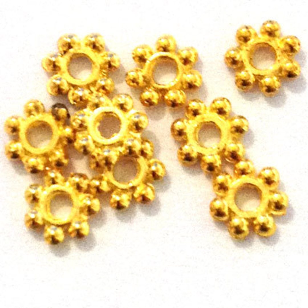 Metal Spacer: 4mm flower edge - gold image 0
