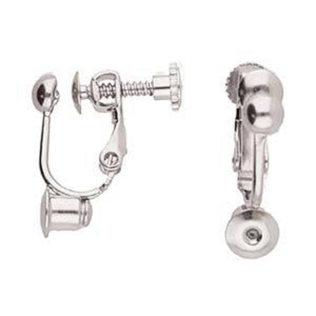 Clip/Screw Earring - bright silver (nickel free). image 0