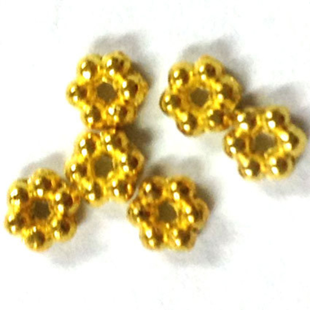 Metal spacer - 3mm daisy - gold image 0