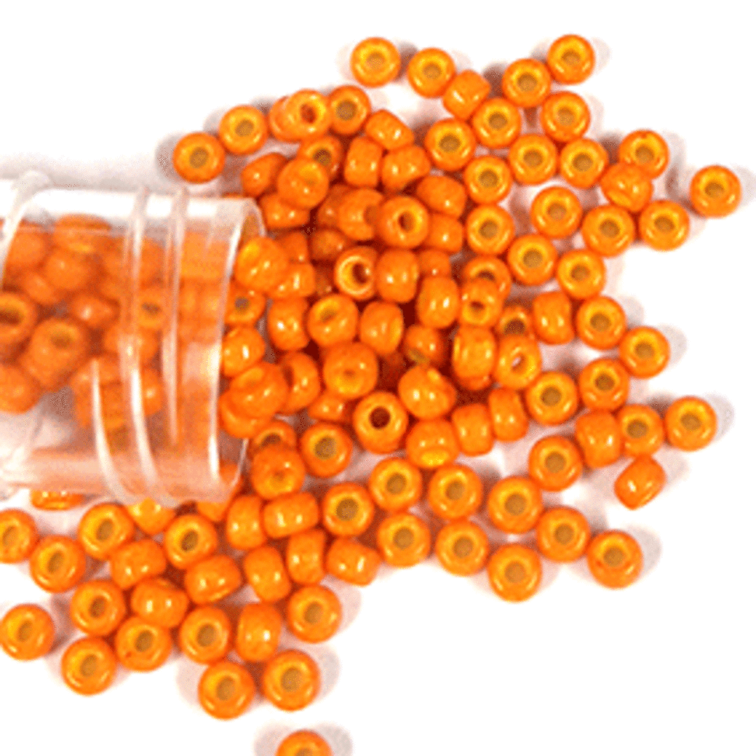 Miyuki size 8 round: 405B - Vintage Orange Opaque, speckled (7 grams) image 0