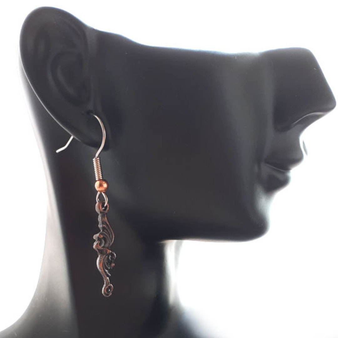 EARRINGS: Copper Curlicue image 0