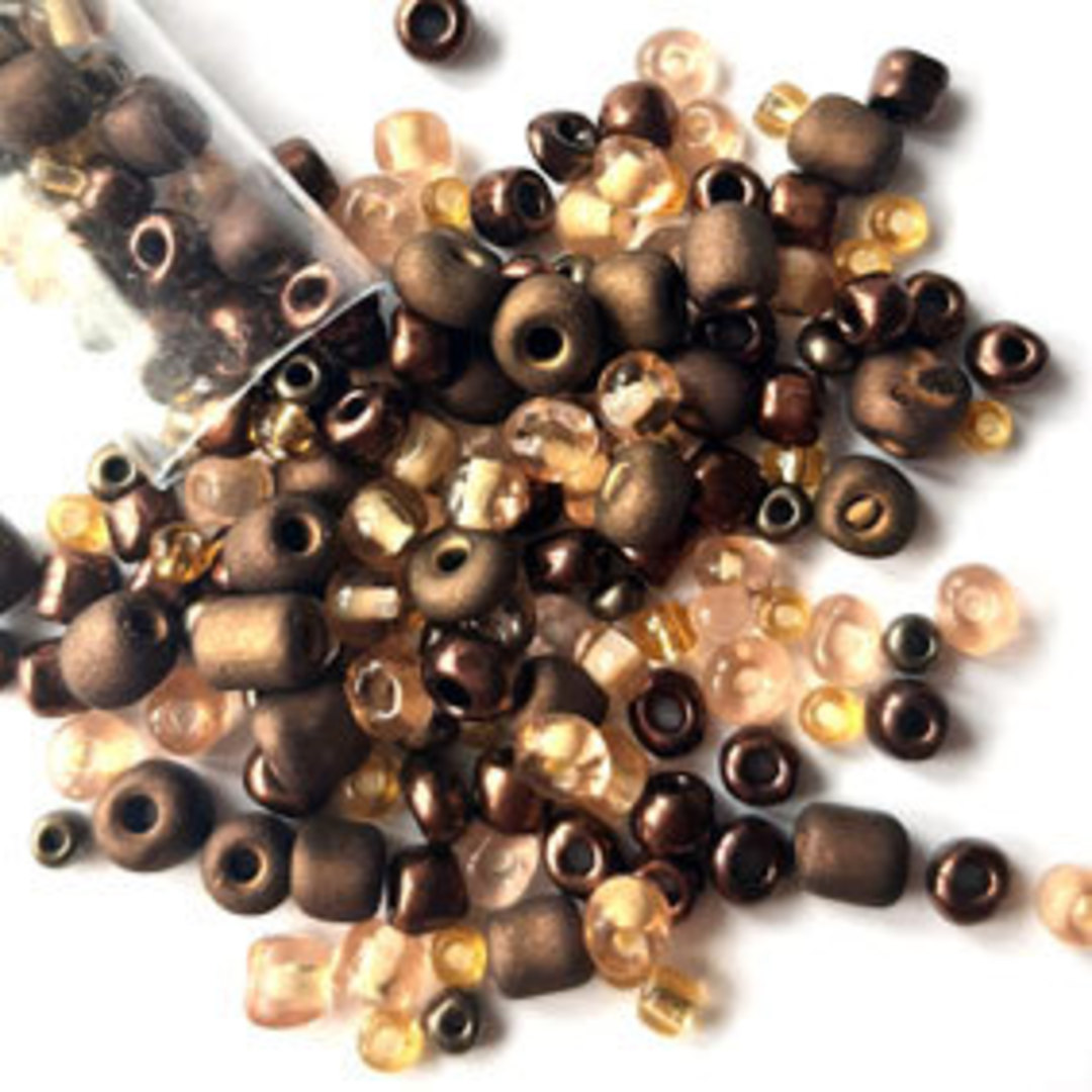 Seed Bead Mix, 25 grams - BRONZED image 0