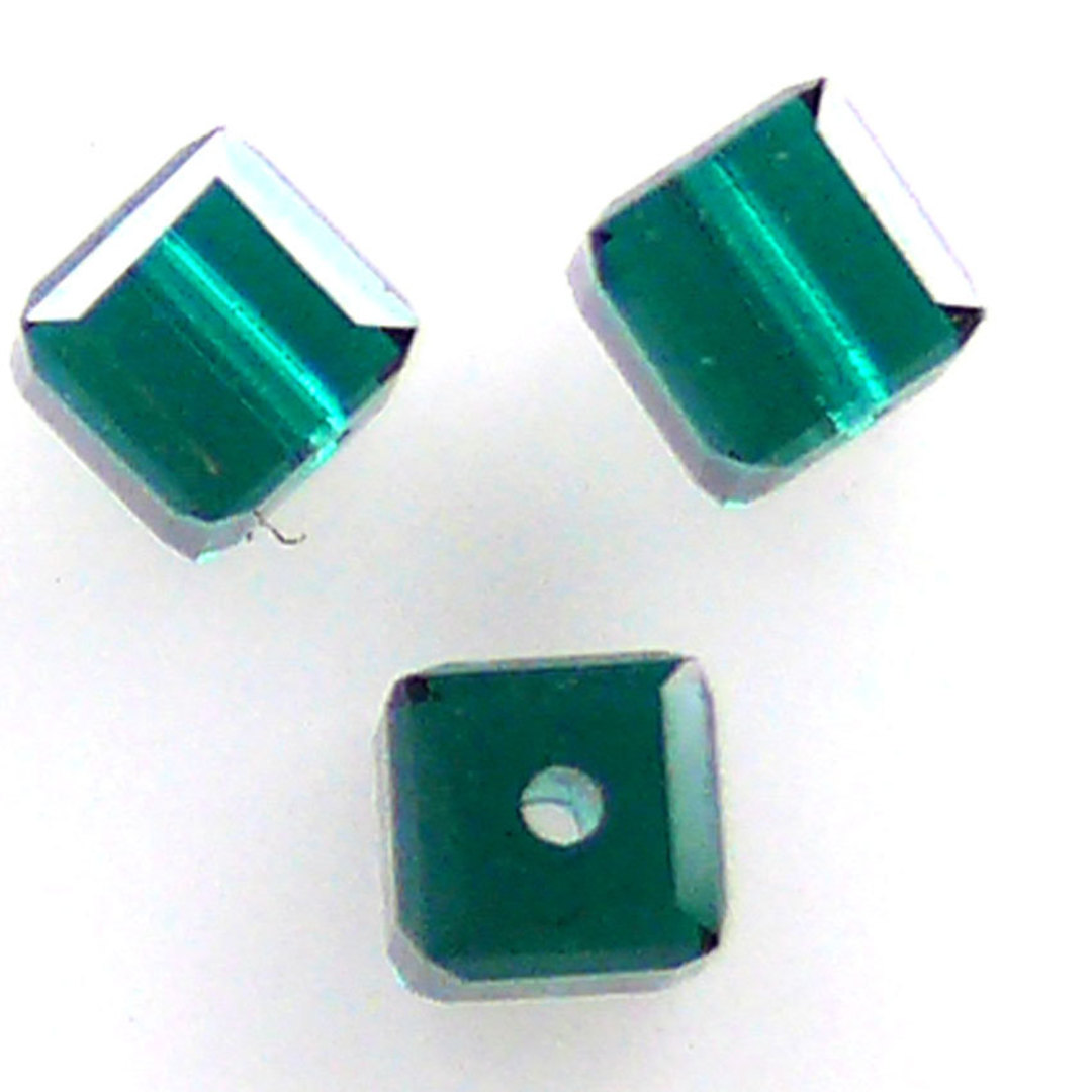 4mm Swarovski Crystal Cube, Emerald image 0