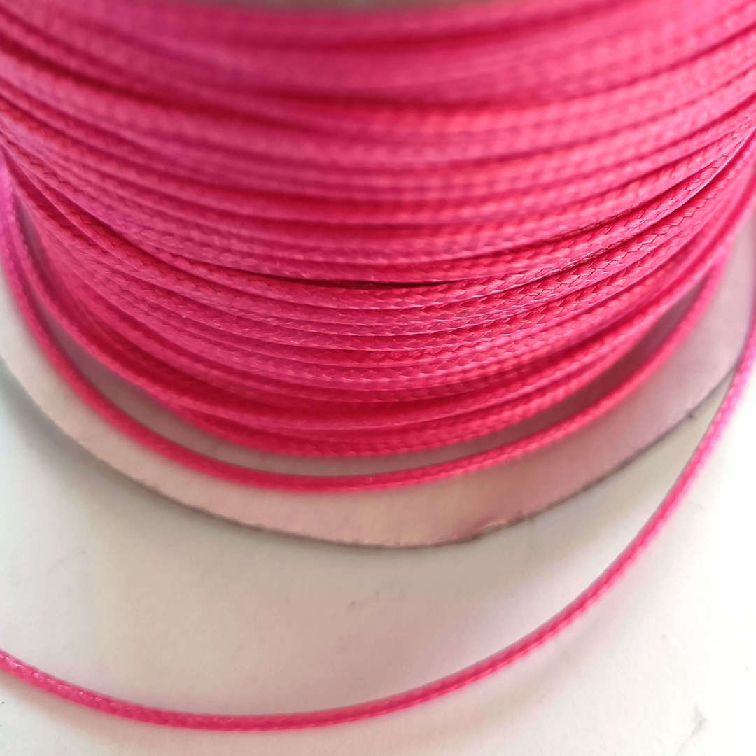 1mm round polished cotton cord - Hot Pink image 0