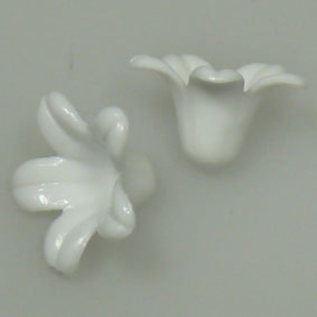 Acrylic Tulip Flower, 10mm x 12mm - Opaque White image 0