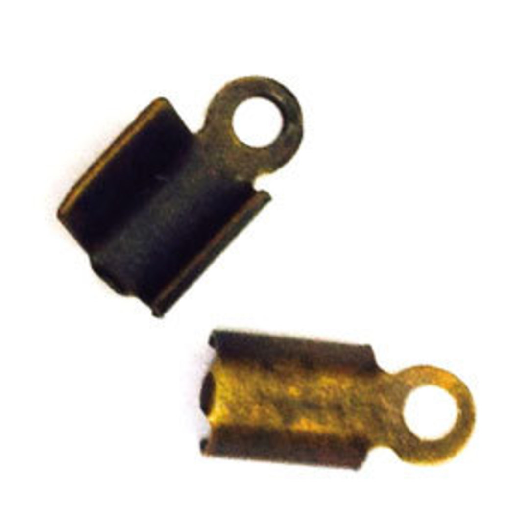 Fold Over Crimp (leatherend) - regular, 5mm: Antique Brass image 0