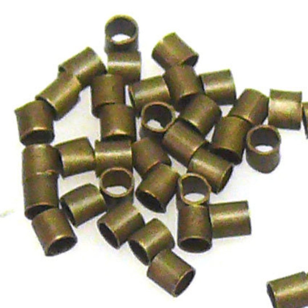 1.5 x 1.1mm Antique Brass crimp tubes image 0