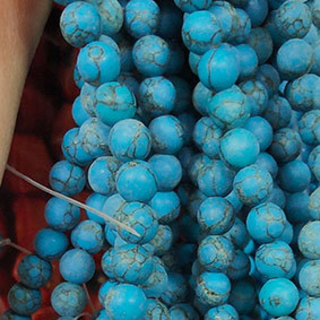 Turquoise Blue Veined Howlite: 6mm ball image 0