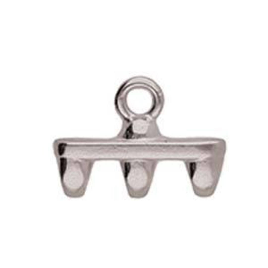 Cymbal Finding: Rozos III - Superduo bead ending - Antique Silver image 1