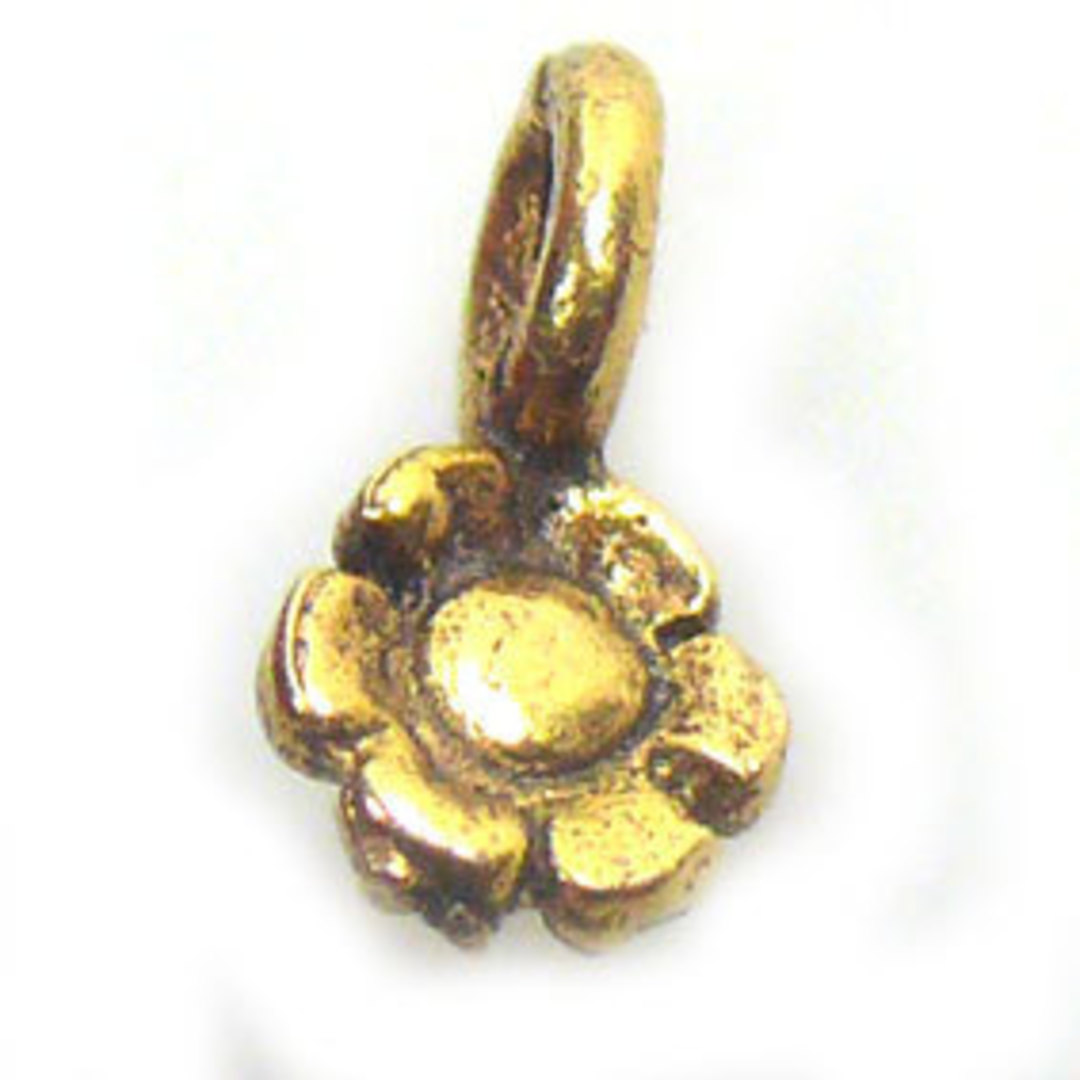 Metal Charm 47:  Sunflower drop (5mm x 12mm) - gold image 0
