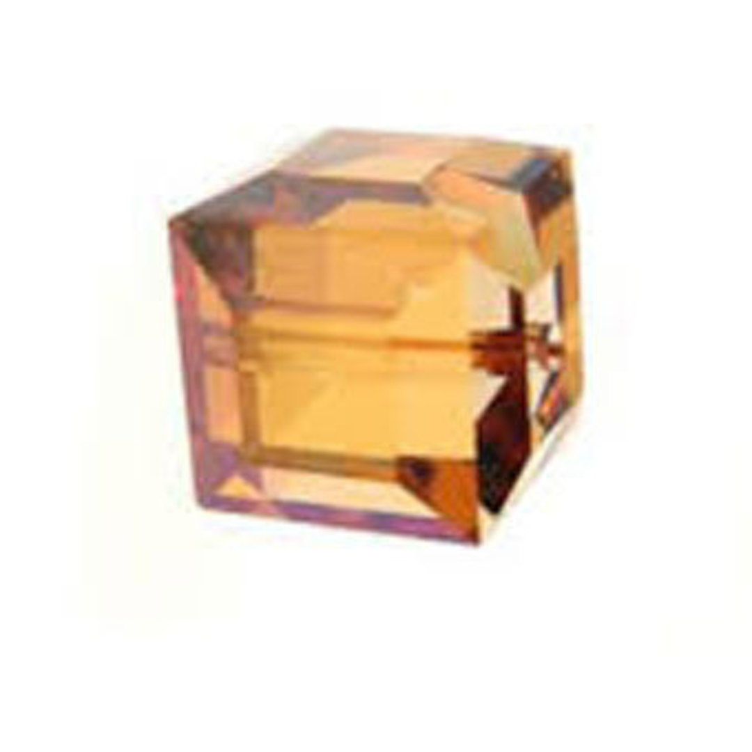 6mm Swarovski Crystal Cube, Crystal Copper image 0