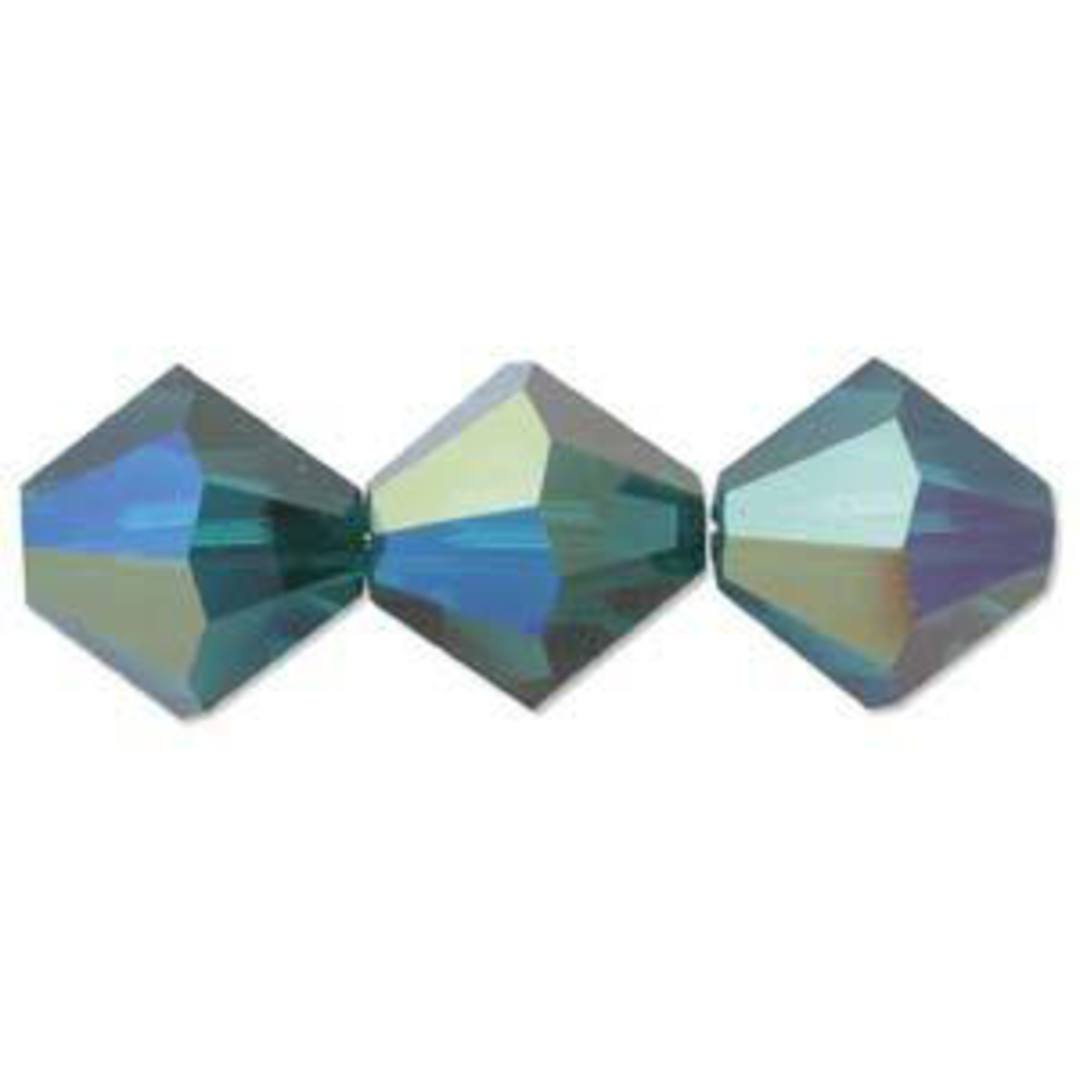 4mm Swarovski Crystal Bicone, Emerald AB image 0