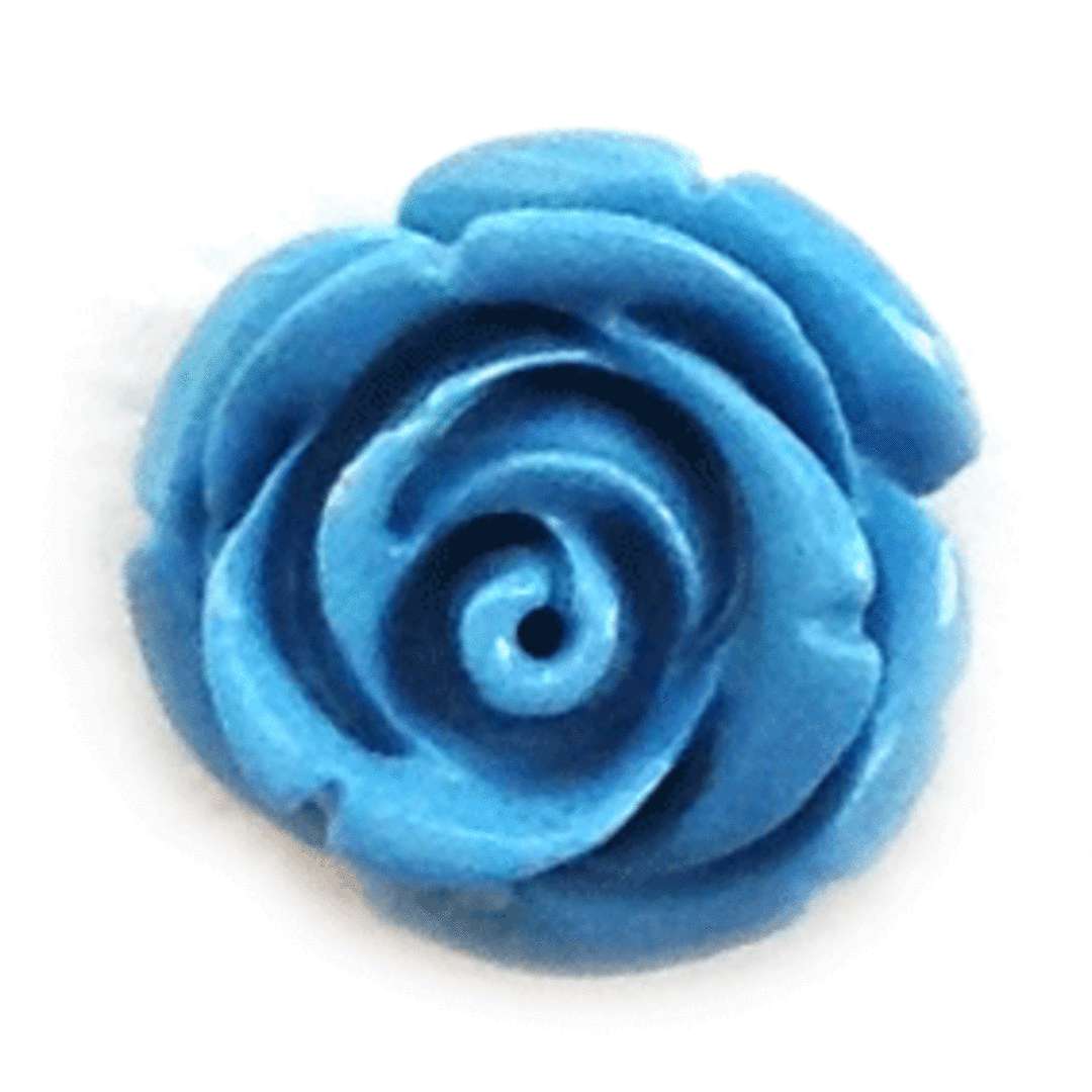 Acrylic English Rose, 17mm, powder blue image 0