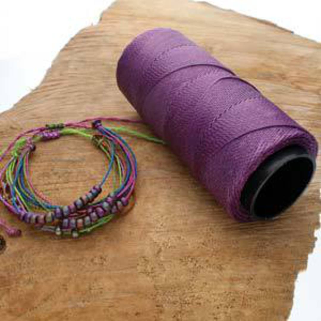 0.8mm Knot-It Brazilian Waxed Polyester Cord: Amethyst image 2