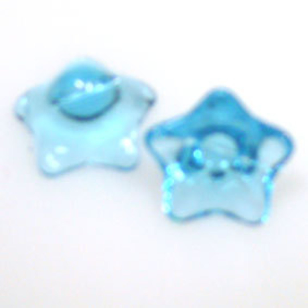 Glass Flower, 12mm,  bottom drilled - Transparent aqua image 0