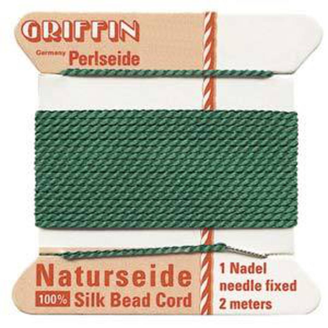 Griffin Silk Cord - Green - Size 2 (0.45mm) image 0