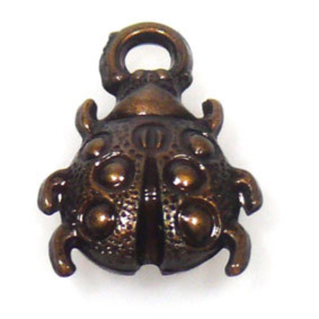 Acrylic Charm: Ladybird - antique brass image 0