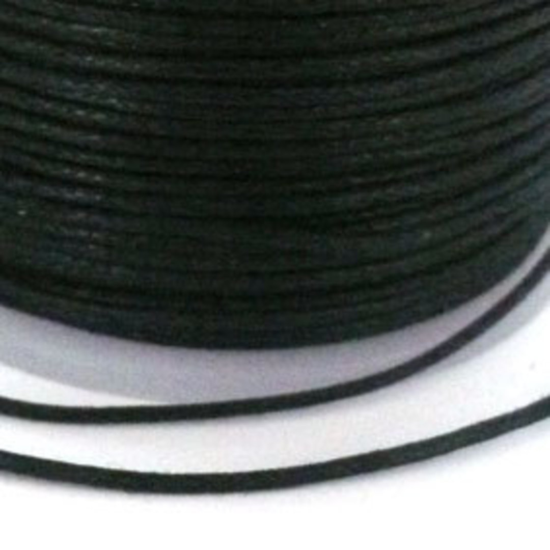 Indian round cotton cord - 1mm - black image 0