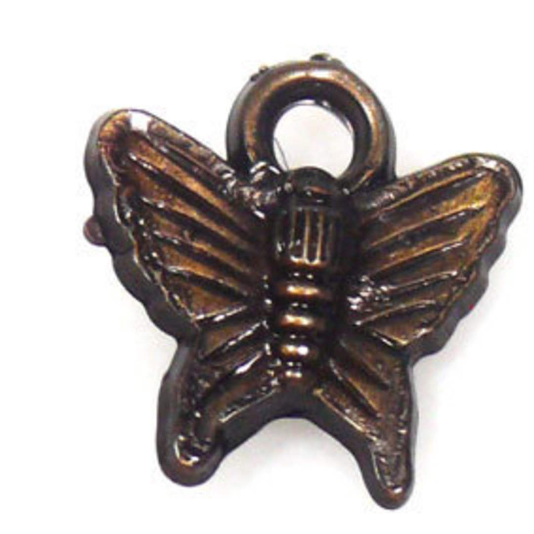 Acrylic Charm: Butterfly - antique brass image 0