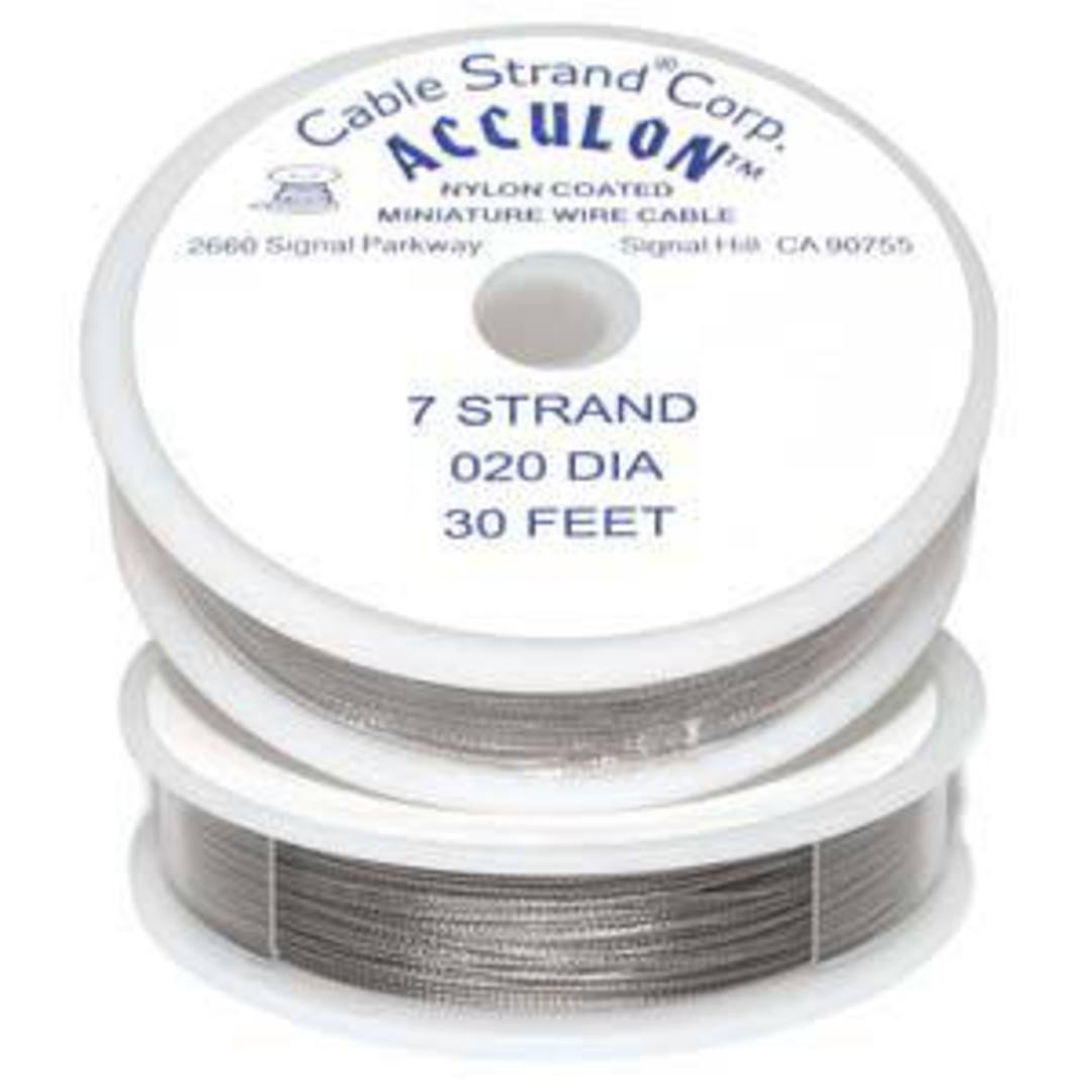 Acculon Tigertail Wire: 9m roll - Clear (silver grey), medium .020 diameter image 0