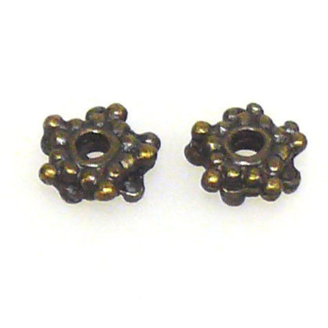 Metal Spacer:  7mm double spacer - brass image 0