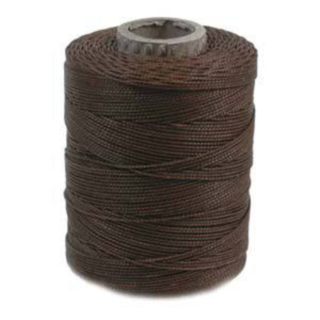 NEW! 0.5mm Waxed Polyester Twine, 3 ply: Brown image 0