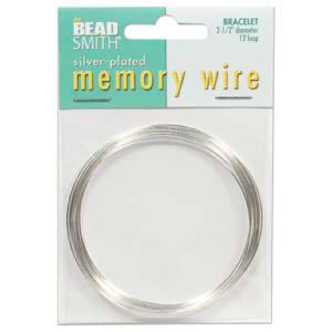 Memory Wire, Larger (2.25")  Bracelet - bright silver: 12 coil pack image 0