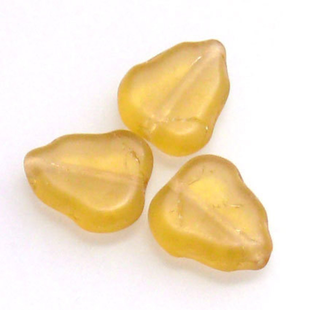 Small Flat Leaf, 7mm x 10mm - Honey, frosted image 0
