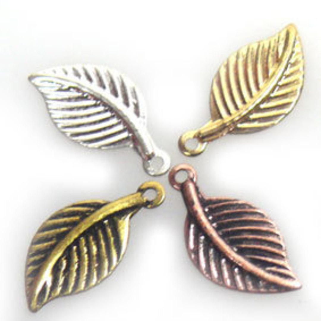 Stamped Tin Leaf: Ridged - silver/gold/copper/brass image 0