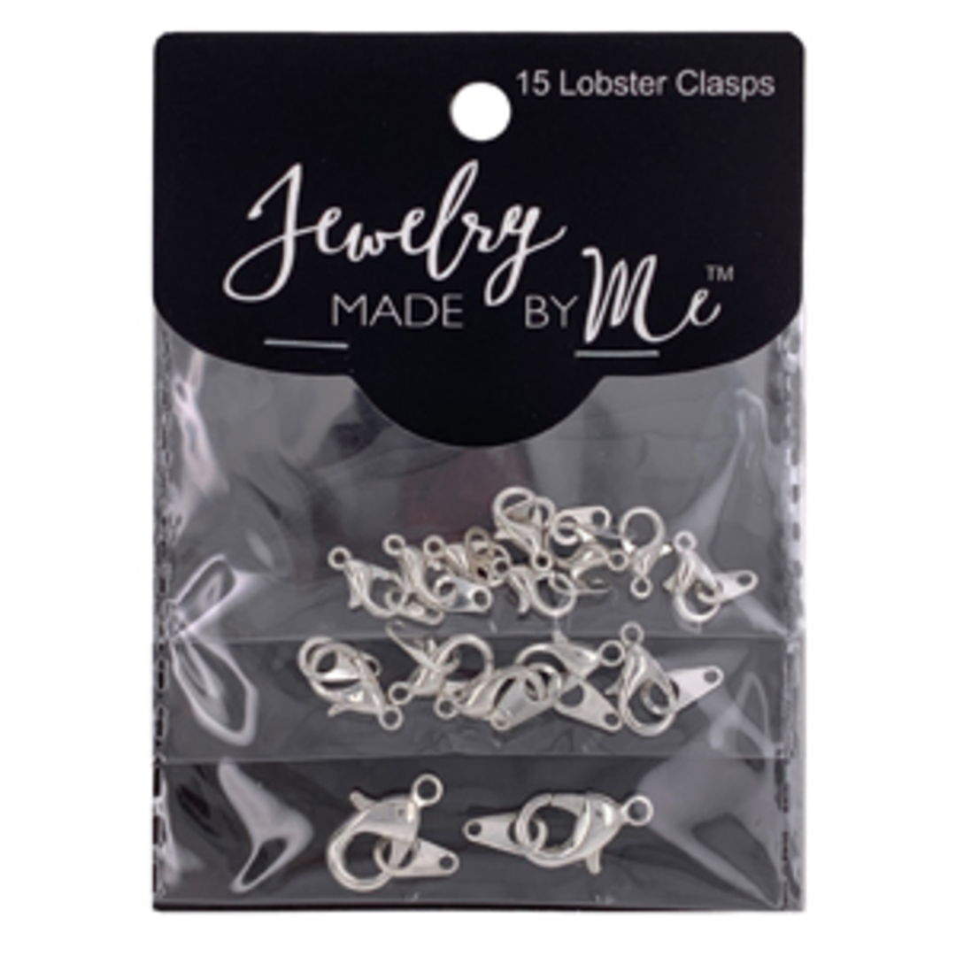 15 piece Clasp Pack, with tabs (5, 6, 8mm mix) - silver image 0