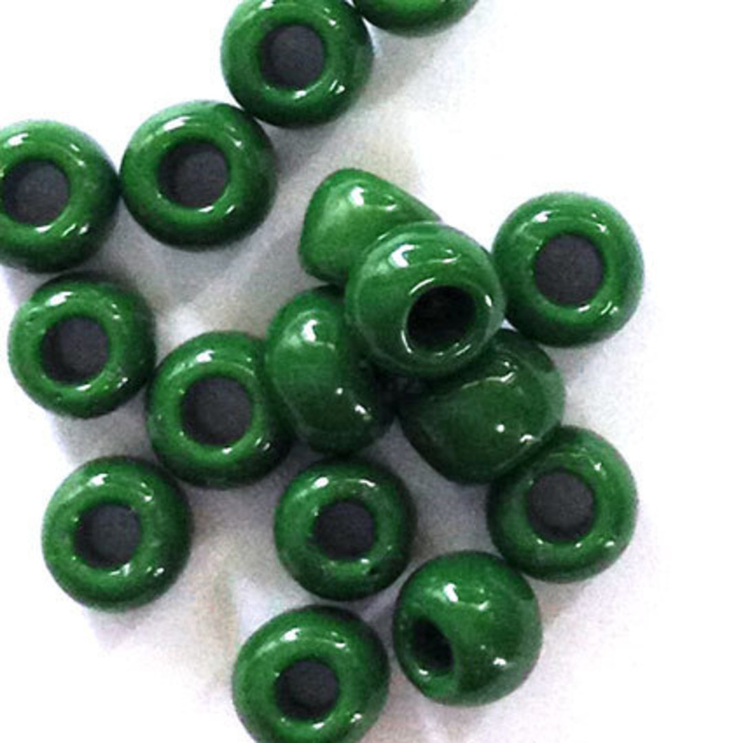 Toho size 6 round: 411B - Opaque Dark Pea Green (7 grams) image 1