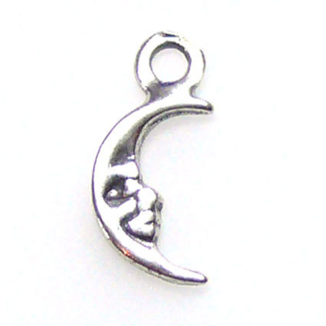 Moon Charm, sterling silver image 0