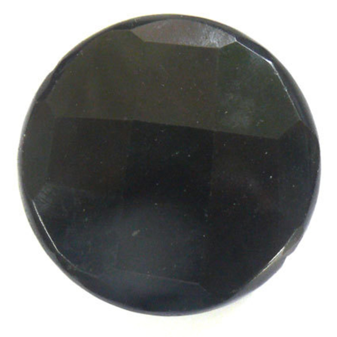 Large Black Onyx Faceted Disc, 44mm image 0