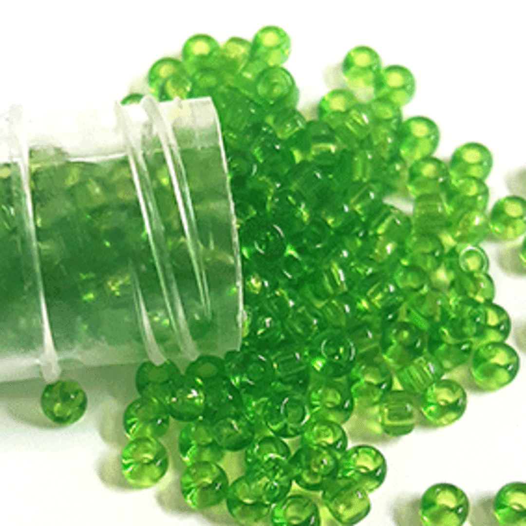 Miyuki size 8 round: 144 - Green Transparent (7 grams) image 0