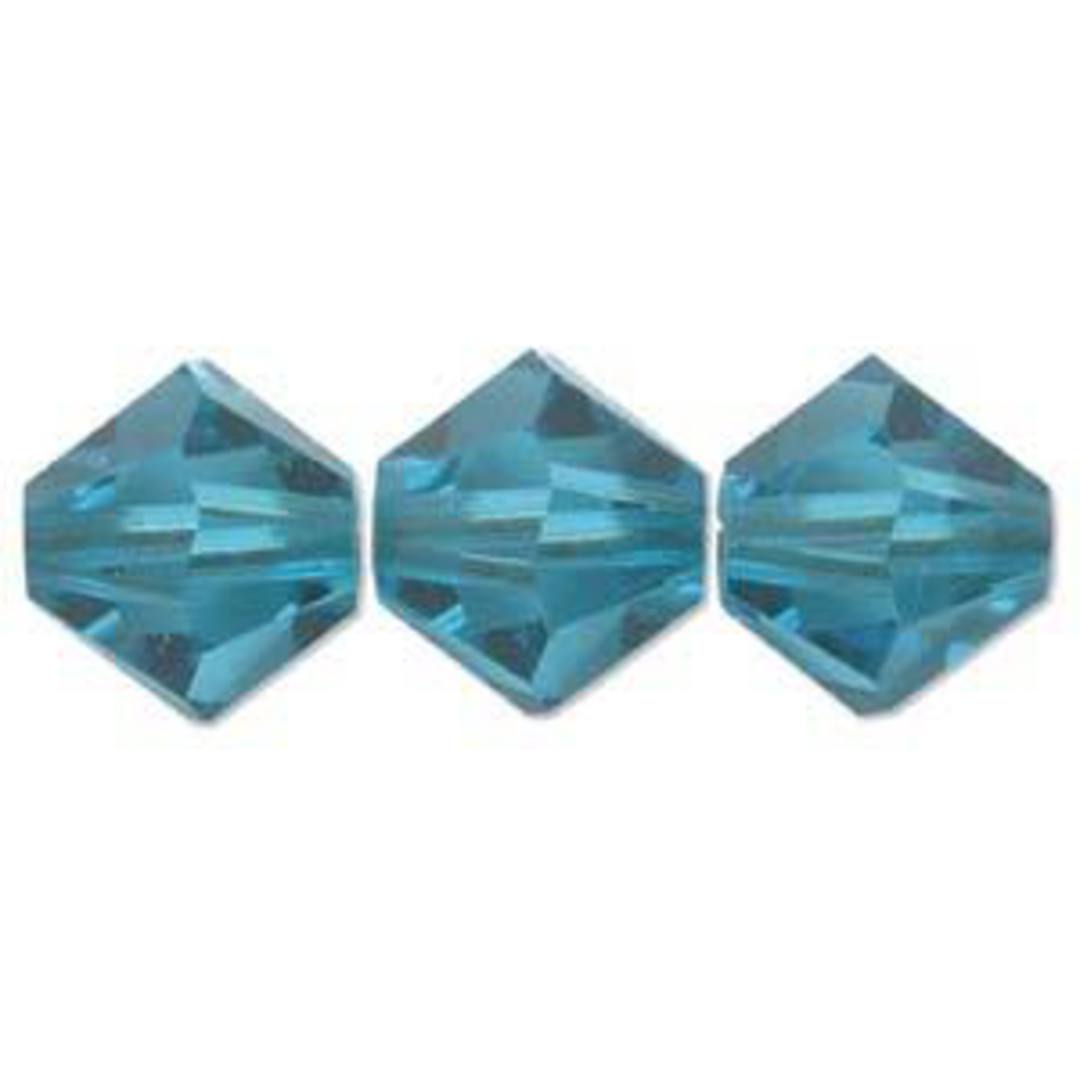4mm Swarovski Crystal Bicone, Blue Zircon image 0