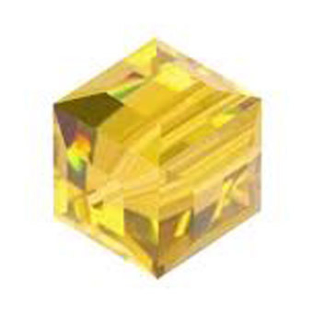 6mm Swarovski Crystal Cube,Topaz light image 0
