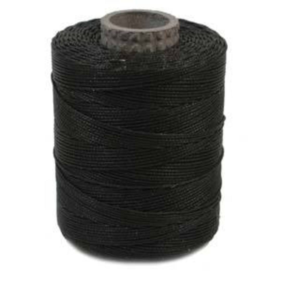 NEW! 0.5mm Waxed Polyester Twine, 3 ply: Black image 0
