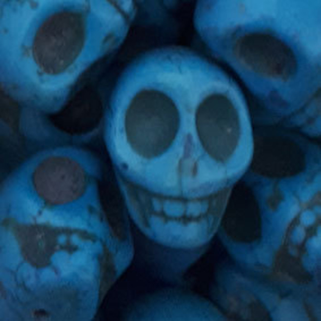 Howlite Skull: Large - Turquoise Blue image 0